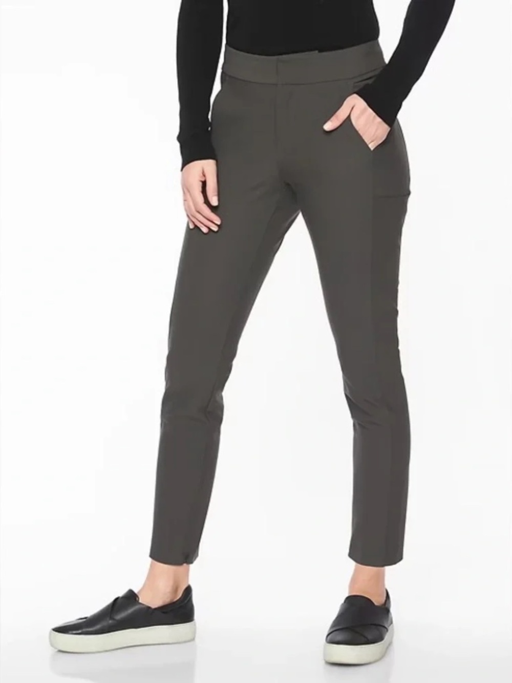 Athleta Stellar Trouser Arbor Olive Ankle Pants Size 2